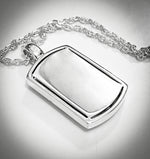 BEAUTIFUL STERLING SILVER DOG-TAG WITH EMBOSSED CROSS AND CHAIN - Ragazza Di Maria (Mary's Girl)