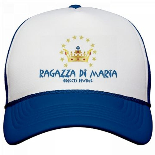 RAGAZZA DI MARIA LOGO HAT IN ROYAL BLUE AND WHITE