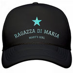 RAGAZZA DI MARIA CAP WITH AQUA BLUE GLITTER SHEEN TYPE AND STAR