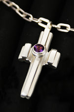 THE WARRIOR CROSS IN STERLING SILVER WITH GEMSTONE - Ragazza Di Maria (Mary's Girl)